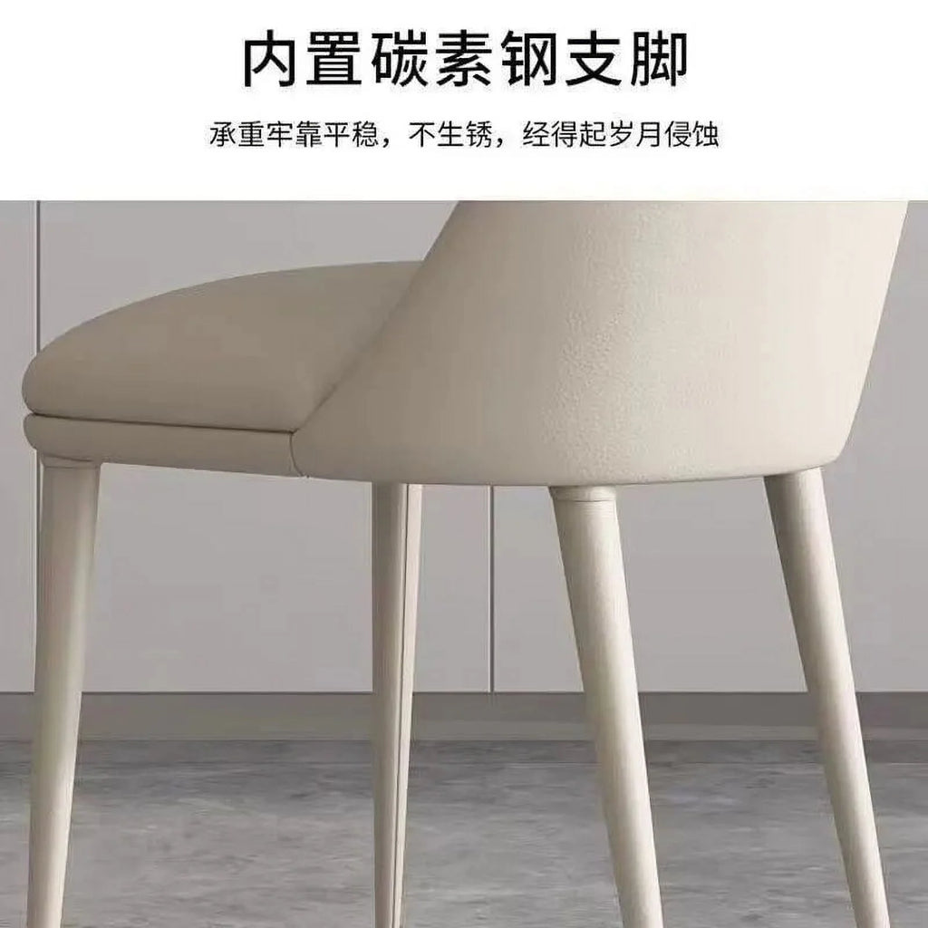 White Leather Dining Chair B19624