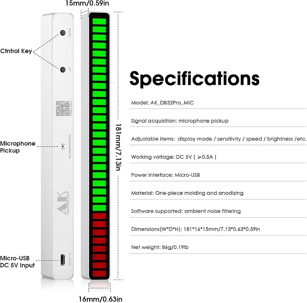 32-Bit Audio Spectrum Meter Display Pack of 2 M9998