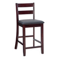 Dark Merlot Wood & Faux Leather Counter Stool O23146