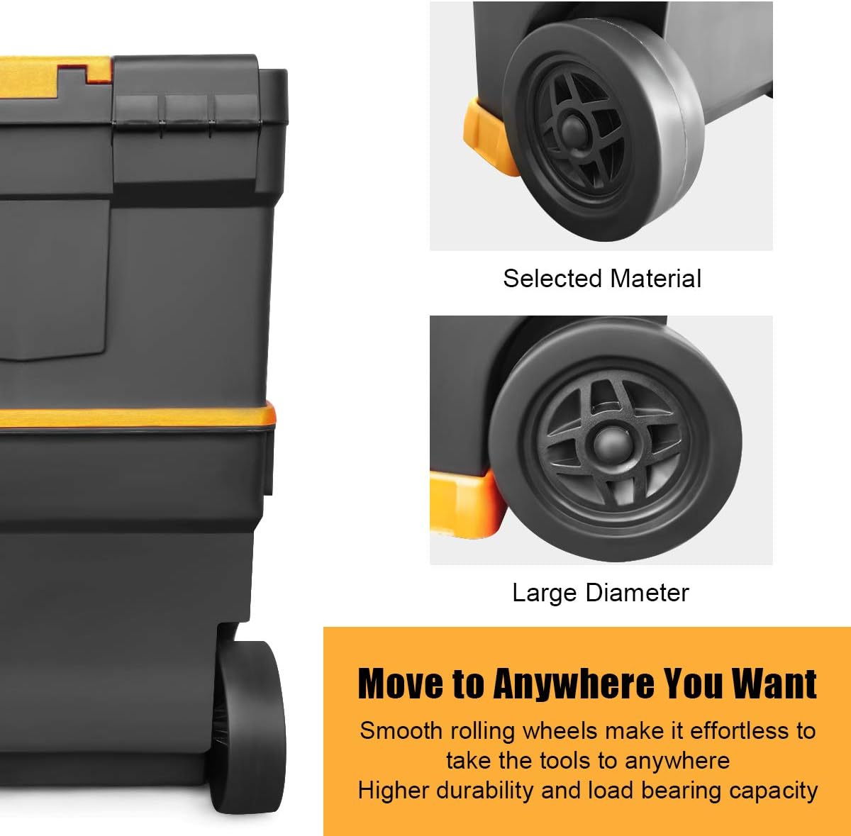 Stackable Rolling Tool Storage Case with Removable Tray F518