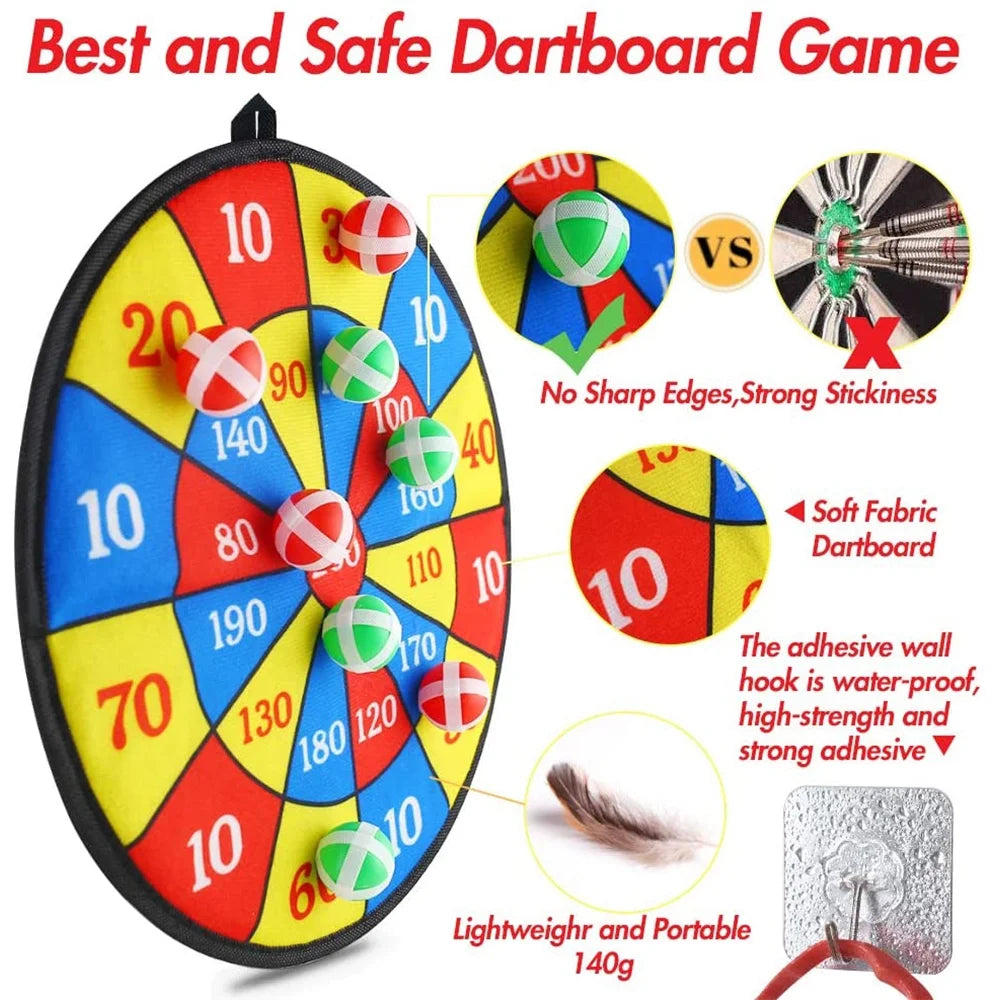Large Fabric Dartboard with 6 Sticky Balls and a Hook Y33693
