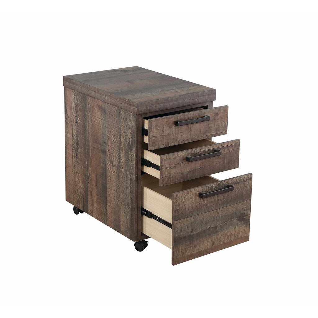 Weathered Oak Mobile File Cabinet R25885