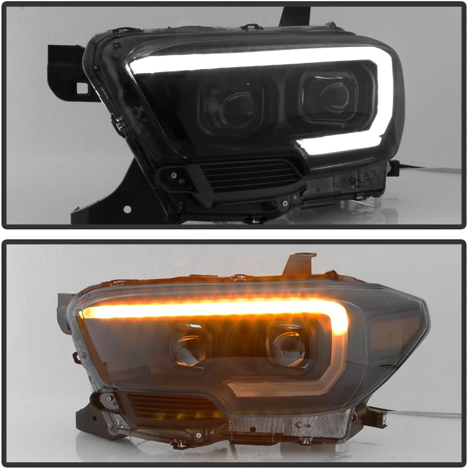Black Smoked LED Sequential DRL Headlamps C55974