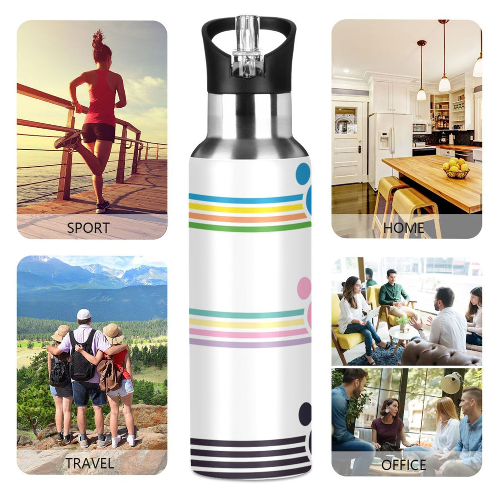 Stainless Steel Water Bottle with Straw Lid 20 OZ D4061