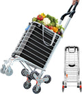 Stair Climbing Cart Heavy Duty with Tri-Wheels Swivel Handle Utility Shopping Cart H1756