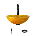 Vessel Sink Ensemble with Antique Bronze Finish Faucet, Pop-Up Drain, and Sink Ring F270471