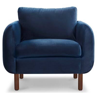 Navy Blue Fabric Armchair H485438