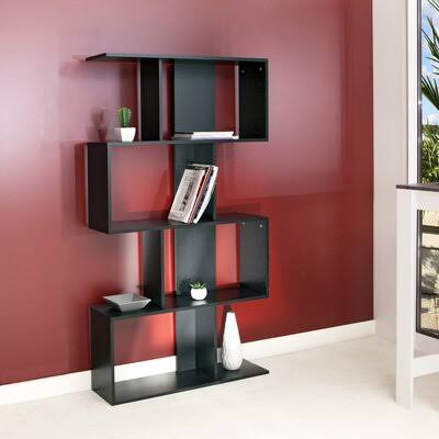 Black Geometric Bookcase E13519