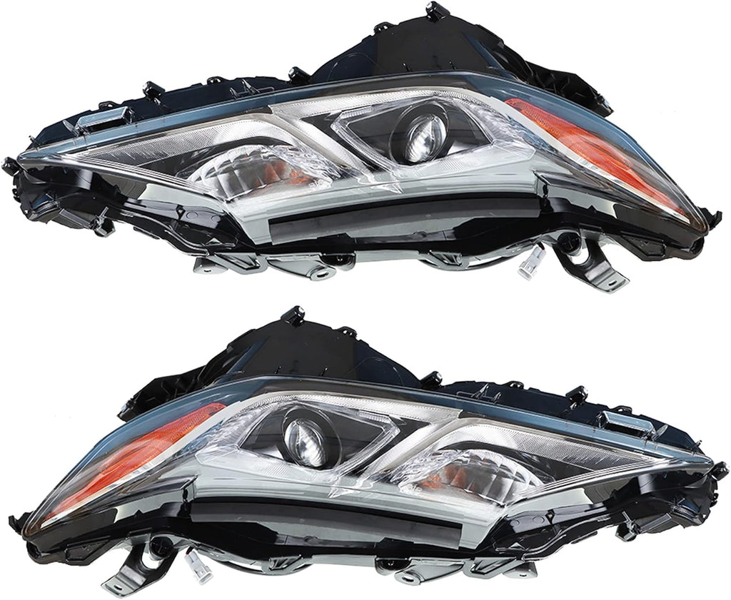 Black Housing Left & Right Front LED Projector Headlights for 2018 2019 Toyota Camry L LE SE G697