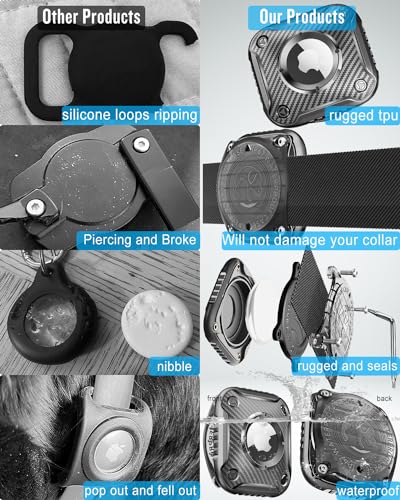 2 Pack Airtag Dog Collar Holder with Removable Buckle, TPU W4318