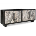 Light Gray and Black Wood Accent Cabinet T3874
