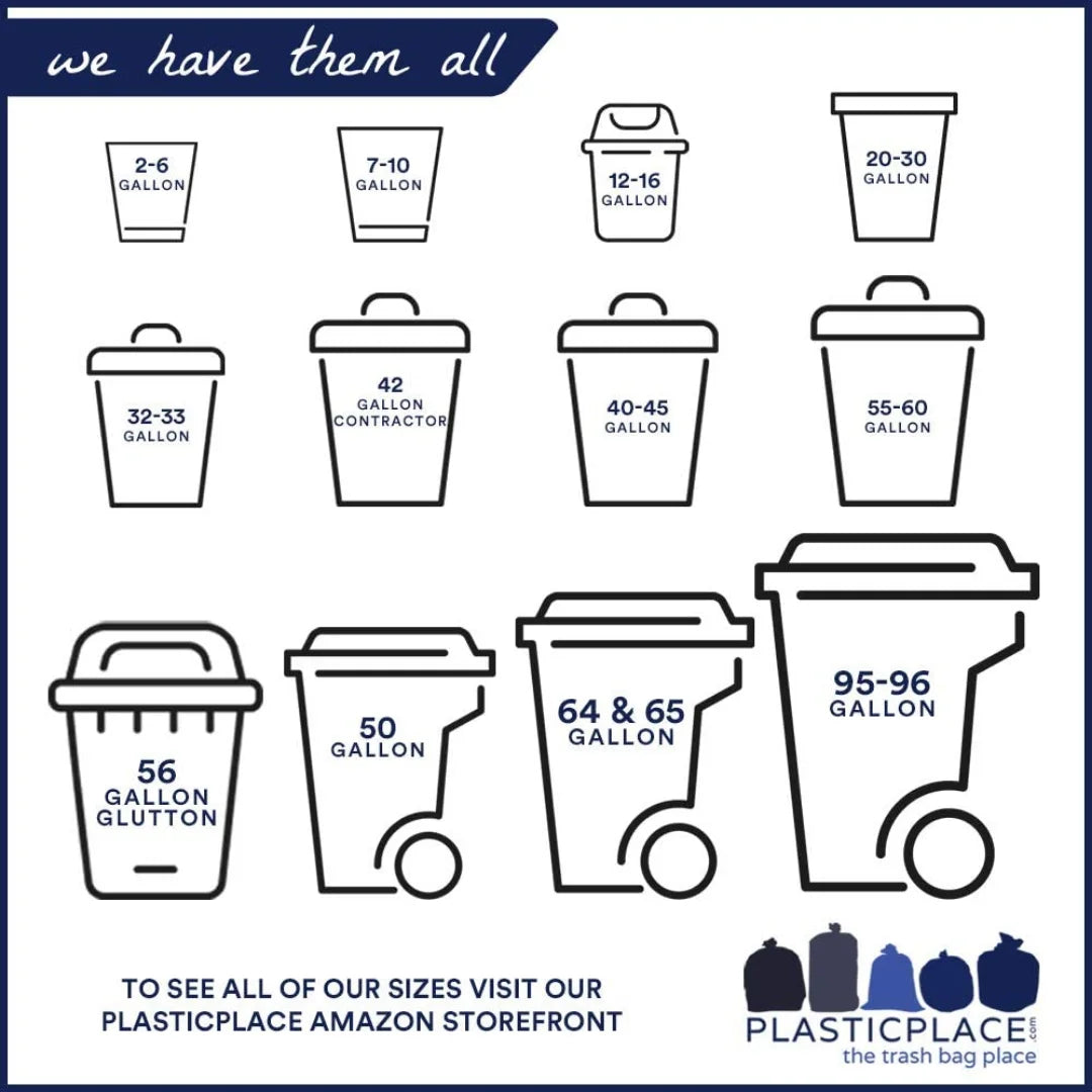 Black 64 Gallon Trash Bags, 50 Count W74823