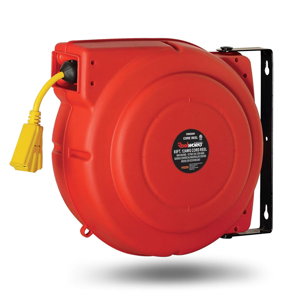 Extension Cord Reel Retractable 12AWG x 65' Heavy Duty Cable G52350