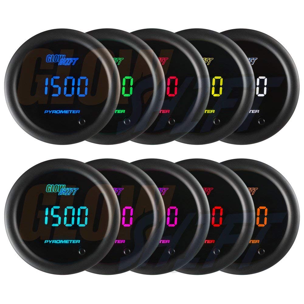 10 Color Digital 2200 F Pyrometer EGT Gauge Kit with Type K Probe P205