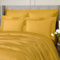Queen Mustard Cotton Sateen Fitted Sheet E397