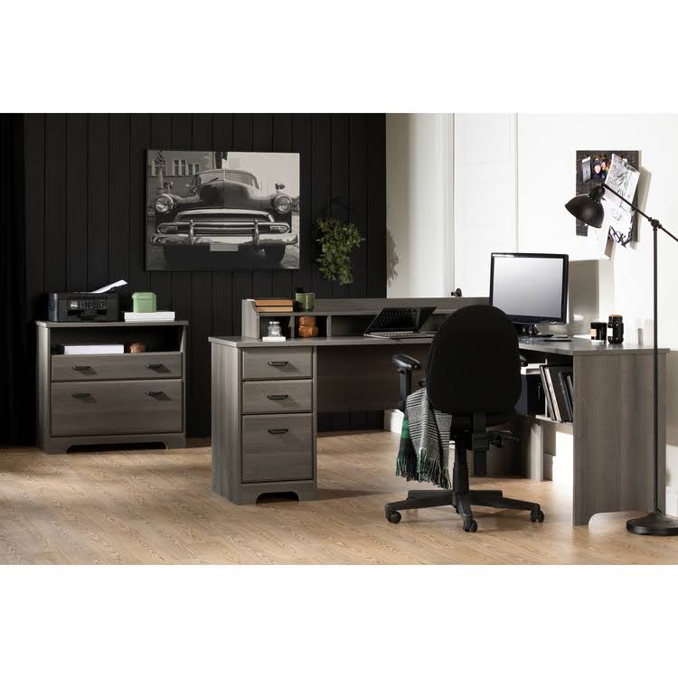 Weathered Oak L-Shaped Desk N31124