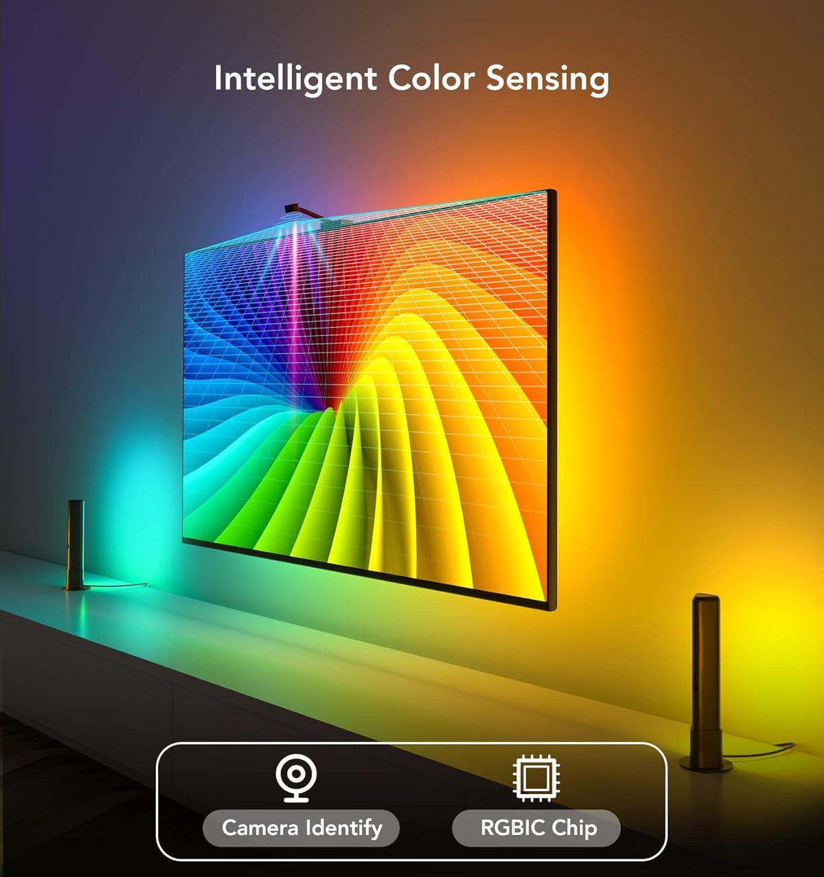 Smart Wi-Fi RGBIC TV Backlight LED Lights for 55-65 inches N374258
