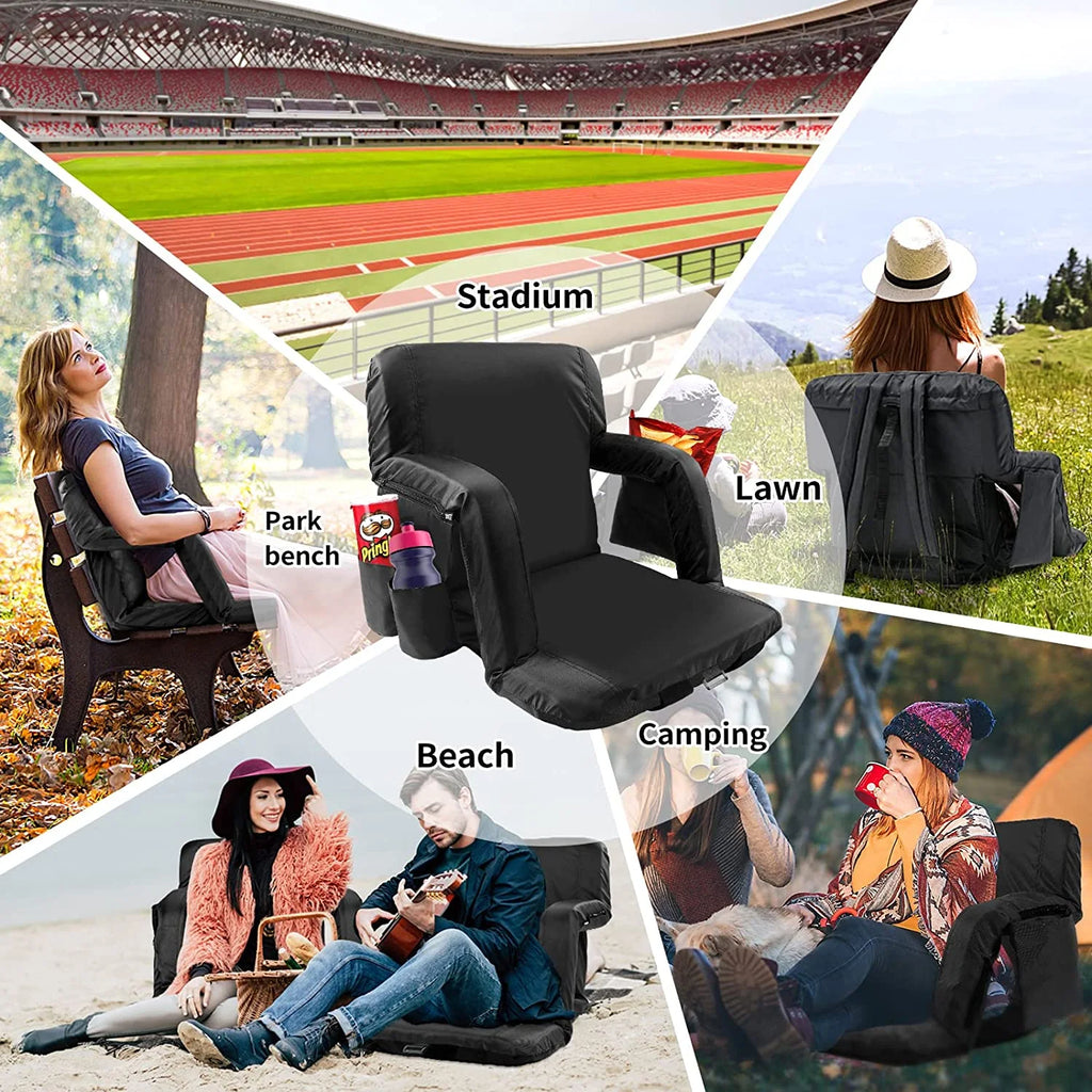 21" Wide Folding Stadium Seat with Back Support, 2 Pack V495123