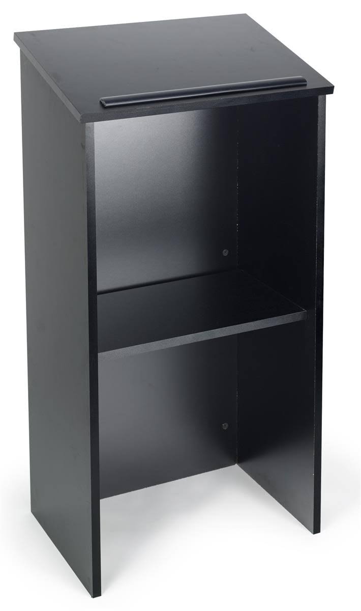 Black Floor-Standing Lectern with Shelf I116