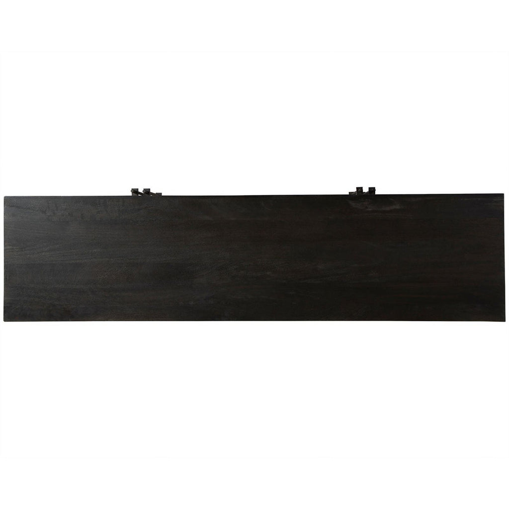 Light Gray and Black Wood Accent Cabinet T3874