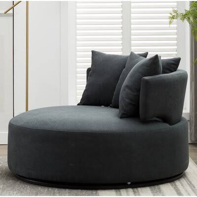 Swivel Chair and a Half Dark Gray Fabric H60233