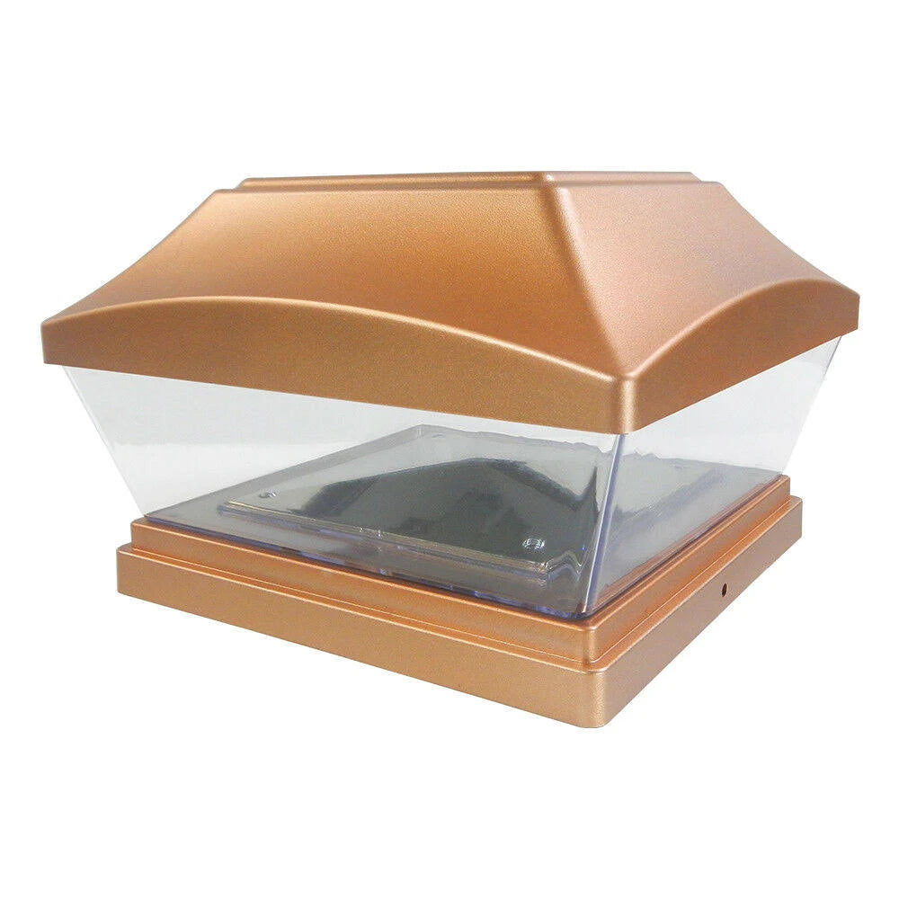 8 Copper 6x6 Solar Post Light SMD LED Deck Cap Square Fence Light L41913