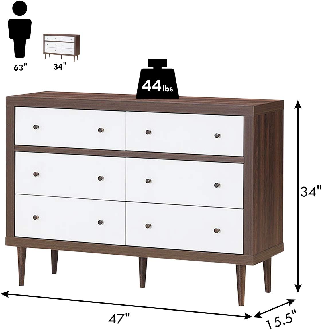 Antique-Style Wooden Chest Dresser with Drawers C177