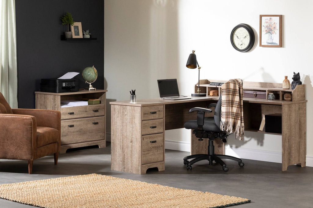 Weathered Oak L-Shaped Desk N31124