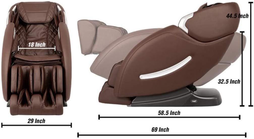 Brown Full Body L-Track Massage Chair with 2 Step Zero Gravity A1380