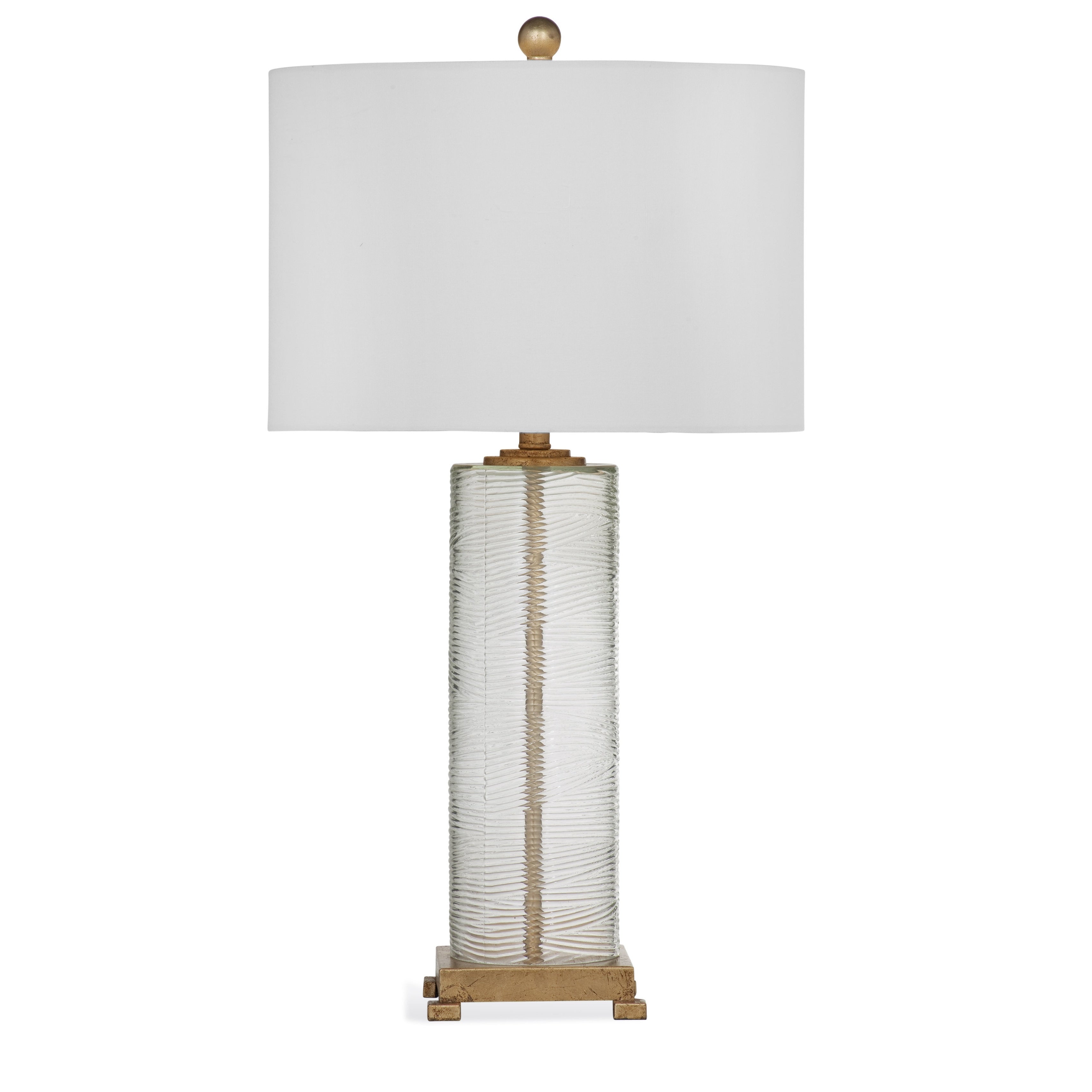 White and Gold Glass Table Lamp J302350