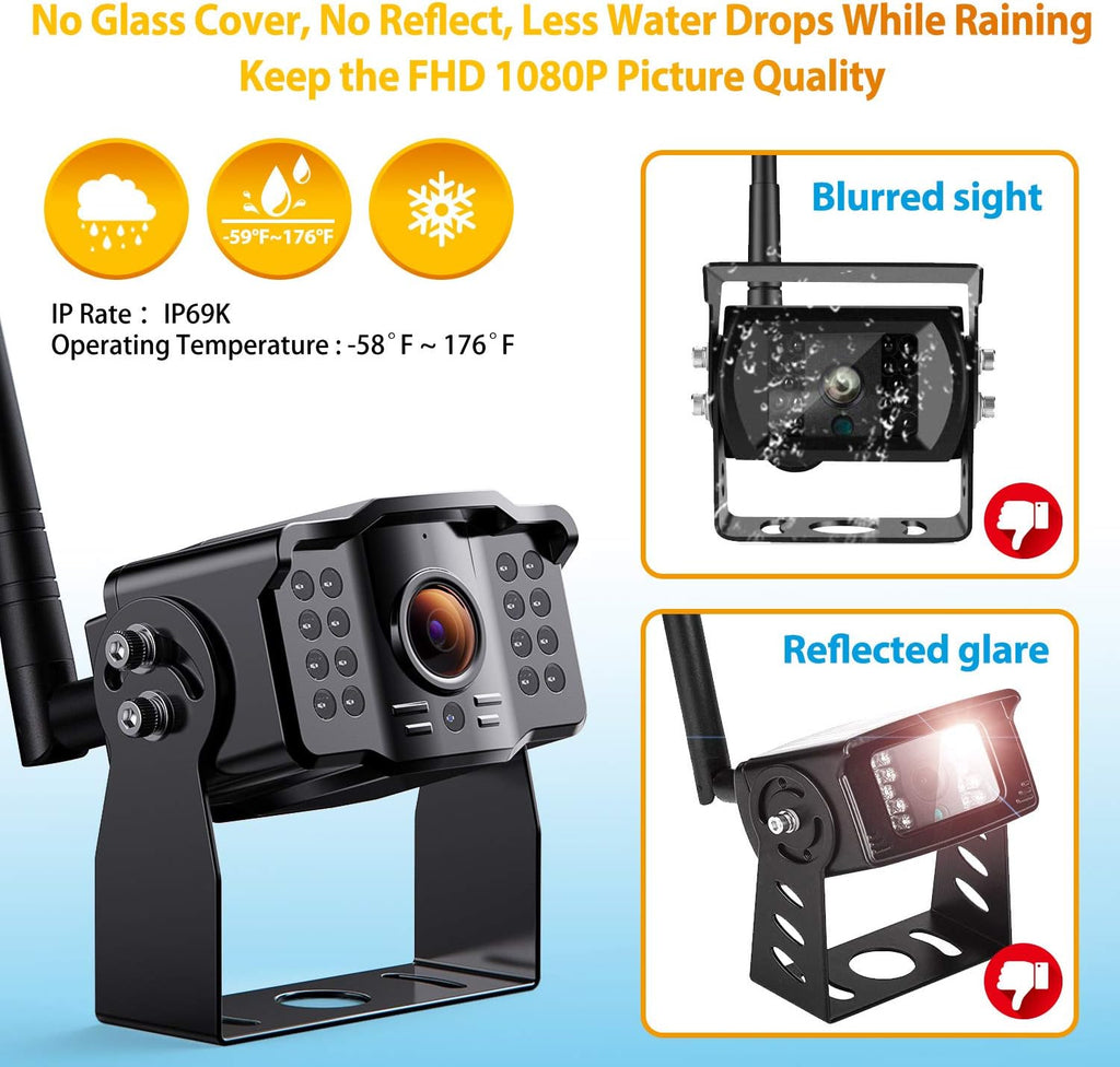 Wireless 7 FHD Monitor Backup Camera System with 4 Cameras W94518