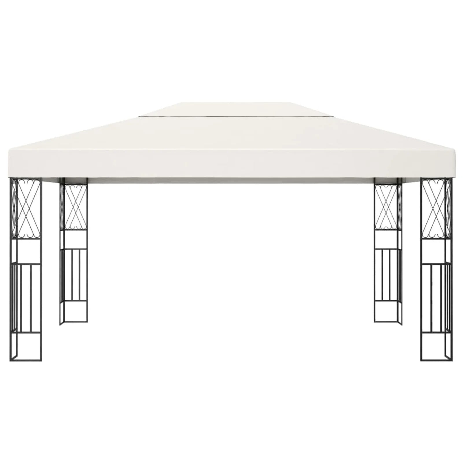 Canopy Tent Sun Shelter with Steel Frame Cream Fabric White Party Bbq Pop- Tent Picnic Patio 13.1' X 9.8' I97334