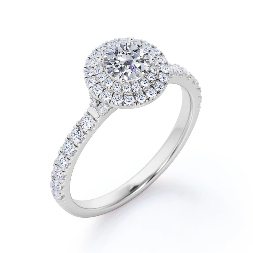 18K White Gold Plated Moissanite Engagement Ring G47782