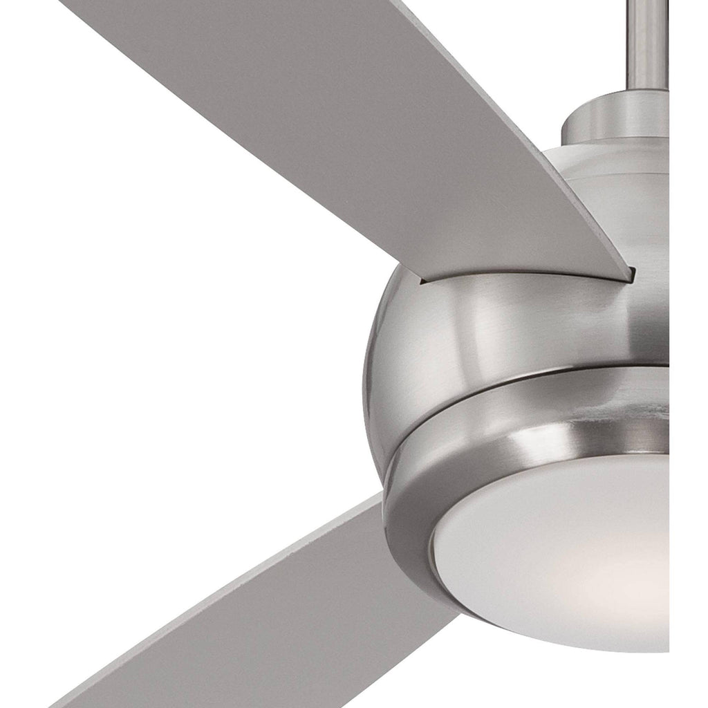 Brushed Nickel LED Ceiling Fan with Light Opal Glass I67108