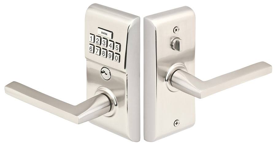 Modern Brass Electronic Keypad Leverset M93847