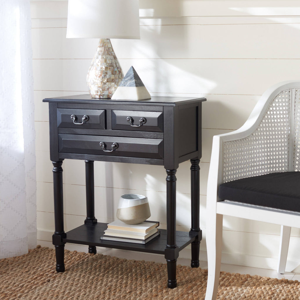 Black 3 Drawer Console Table E2087