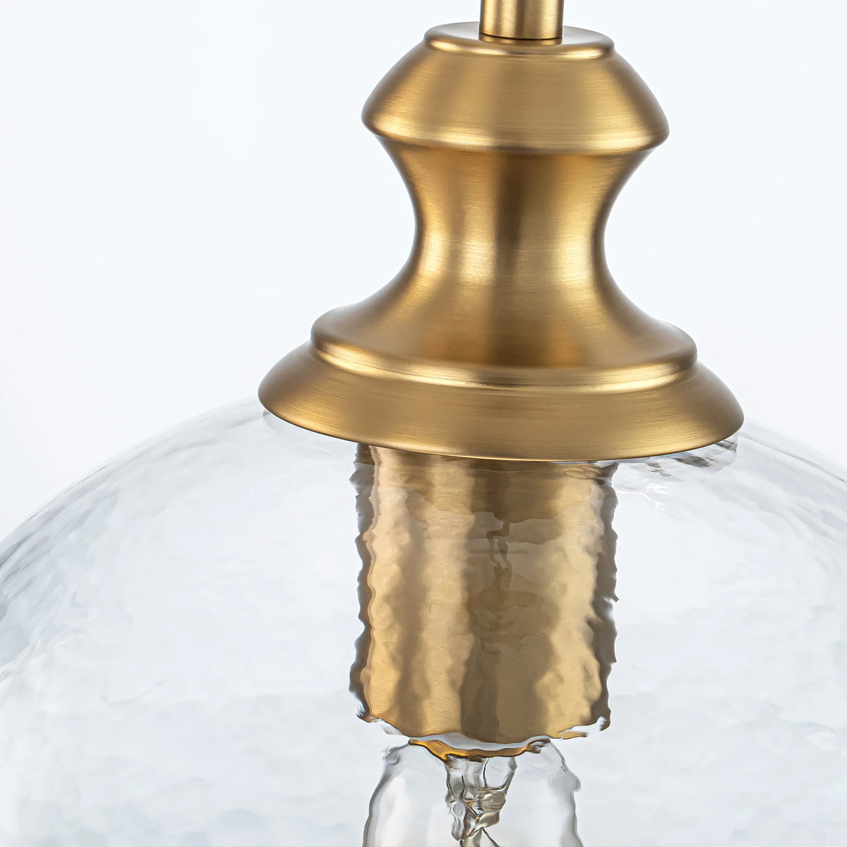 1-Light Dimmable Hammered Glass Pendant J94724