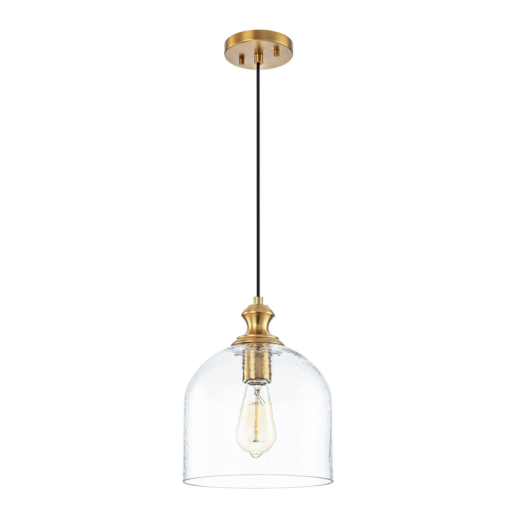 1-Light Dimmable Hammered Glass Pendant J94724
