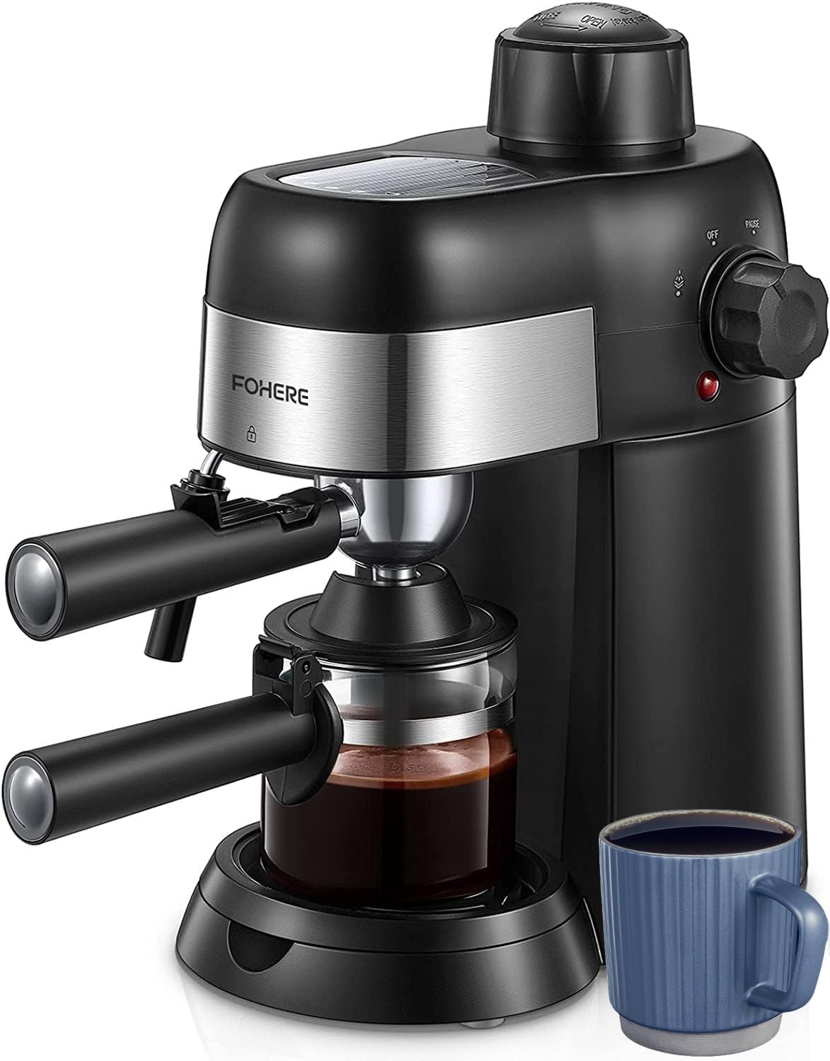 3.5 Bar 4 Cup Compact Espresso Machine with Milk Frother L979