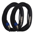 25 Foot Speakon to 1/4 Speaker Cable, 2 Conductor, 14 Gauge, Pack of 2 W5921