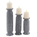 Set of 3 Gray Cylindrical Candle Holders V961033