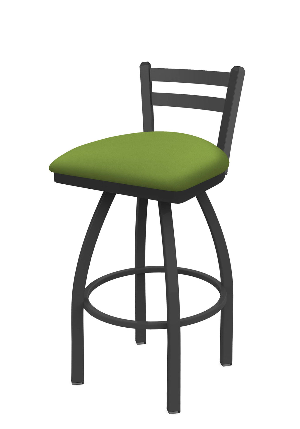 25x22 Low Back Swivel Counter Stool with Pewter and Kiwi Green Seat W938