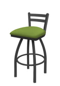 25x22 Low Back Swivel Counter Stool with Pewter and Kiwi Green Seat W938