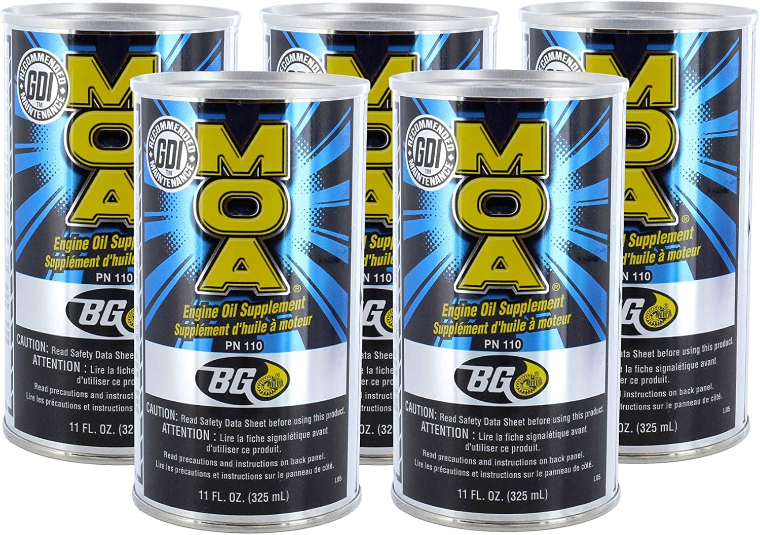 5 - Pack Motor Oil Additive 11oz. Cans L50280