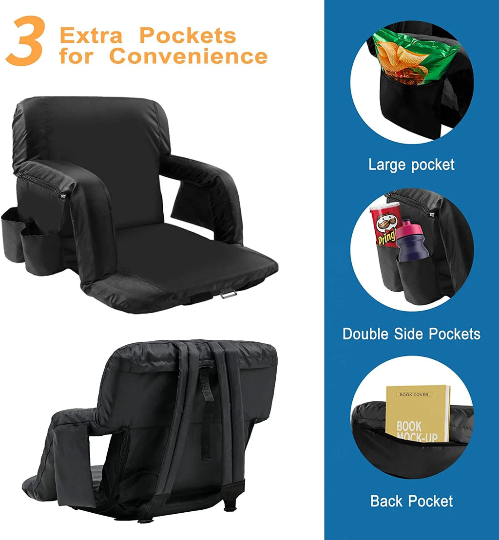 21" Wide Folding Stadium Seat with Back Support, 2 Pack V495123