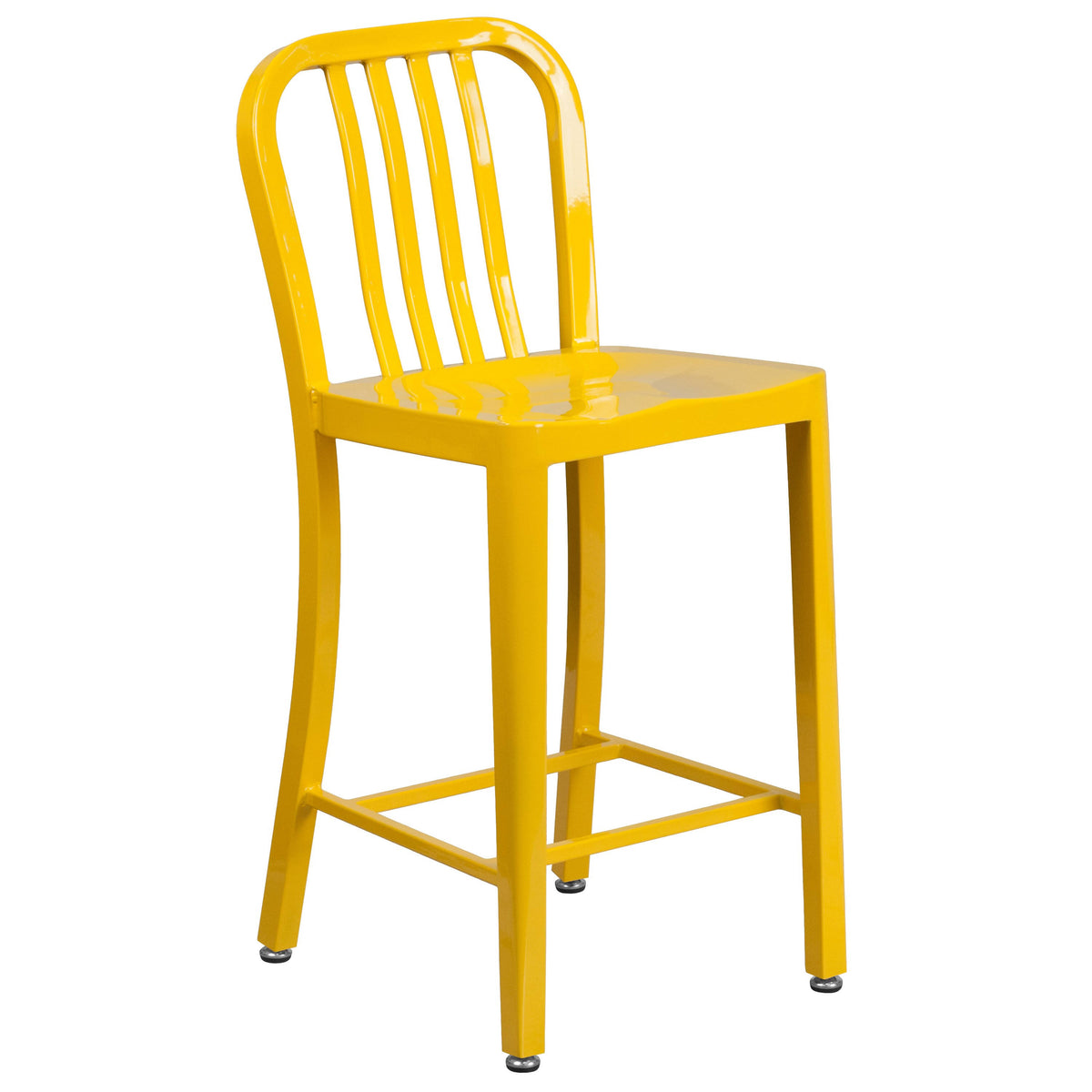 Red Metal Indoor-Outdoor Counter Height Stool W37295
