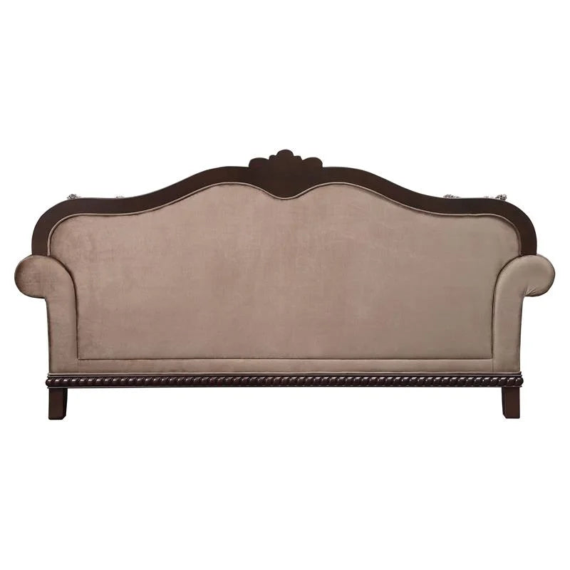 Brown Espresso Sofa with 5 Pillows H10580