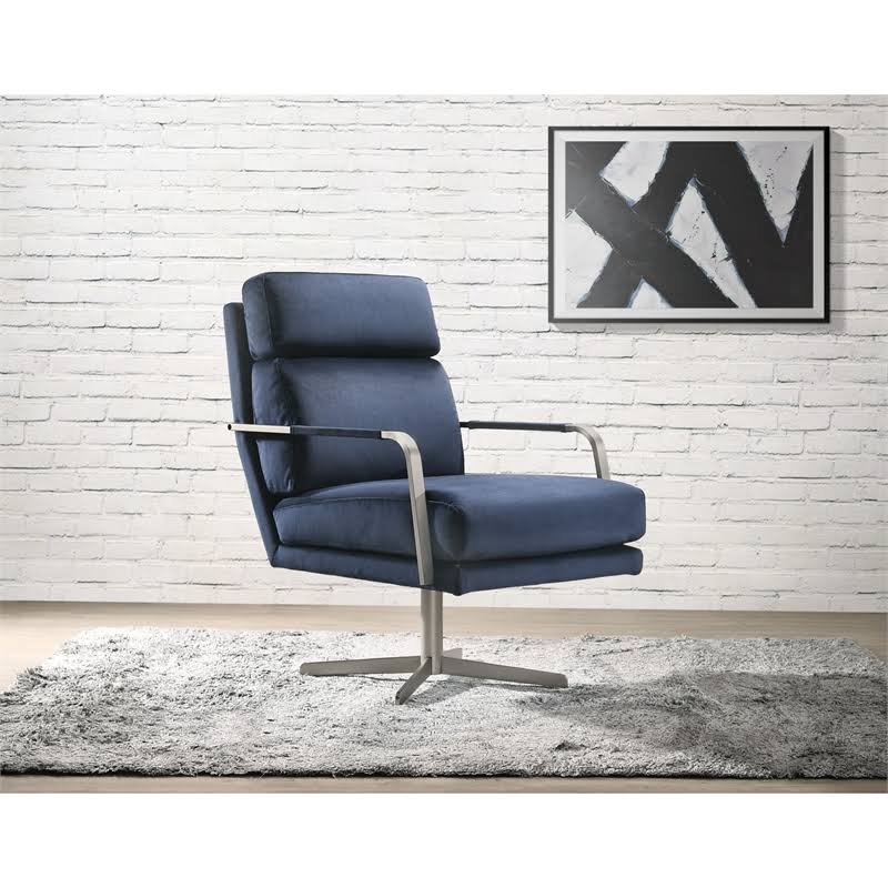 Blue Swivel Accent Chair Y5795