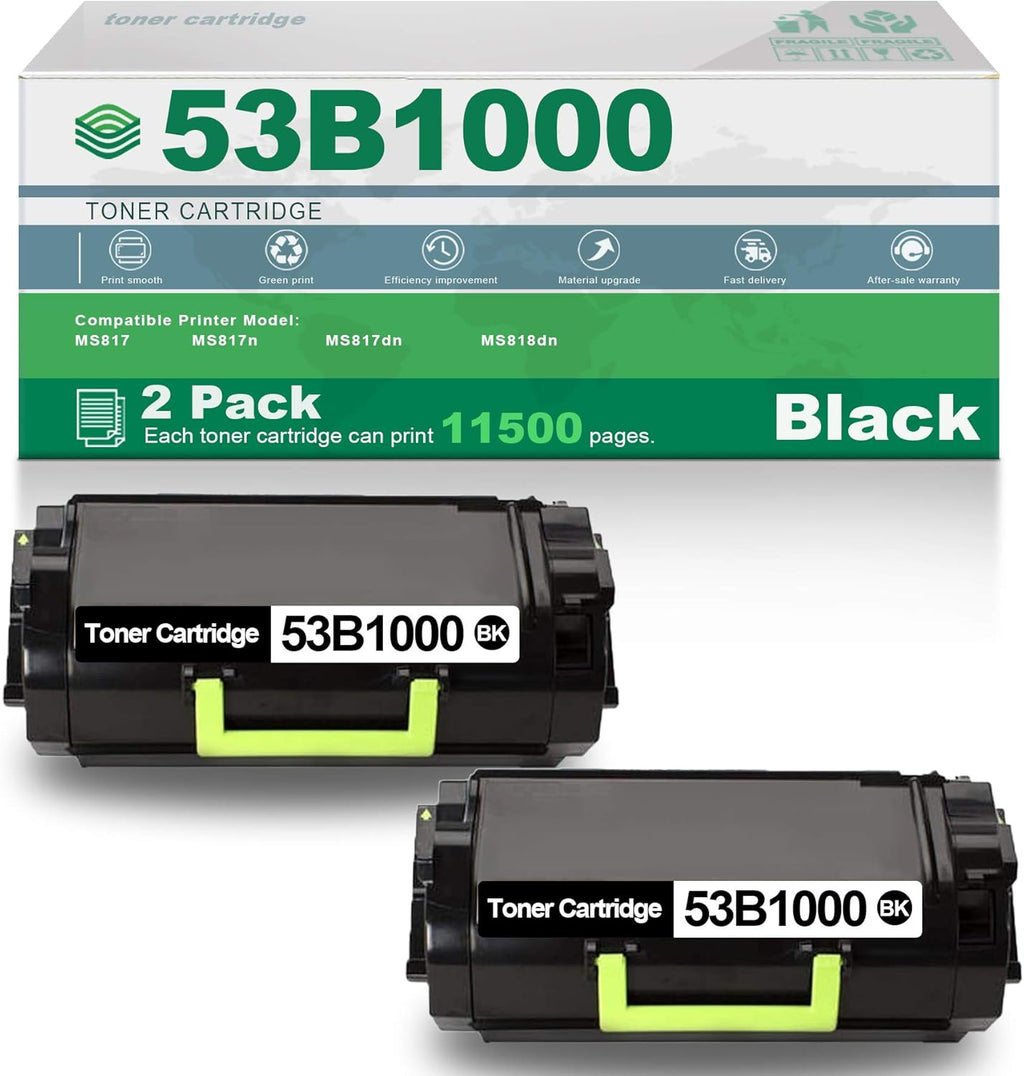 2 Pack Black High Yield Remanufactured Toner Cartridge Y1013