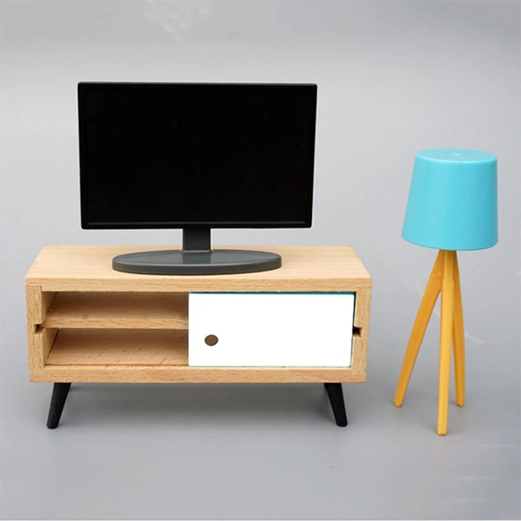 Dollhouse Miniature Furniture TV Cabinet Set A490